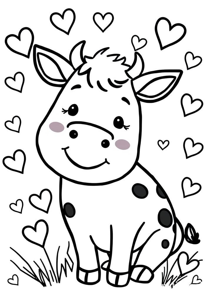 Desenho de Vaquinha com Coração