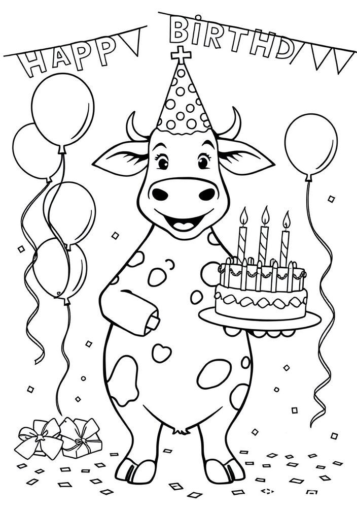 Desenho de Vaquinha de Aniversário