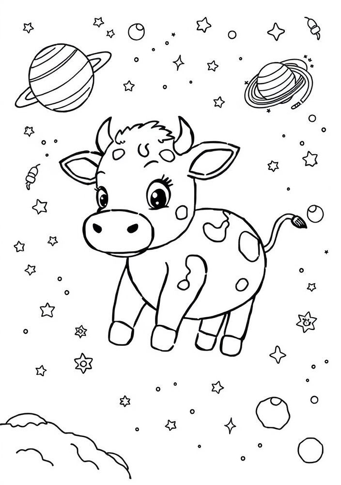 Desenho de Vaquinha do Espaço Sideral