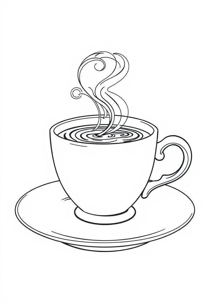 Desenho de Xícara de café para colorir