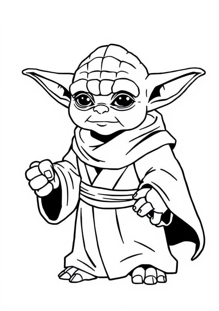 Desenho de Yoda para colorir