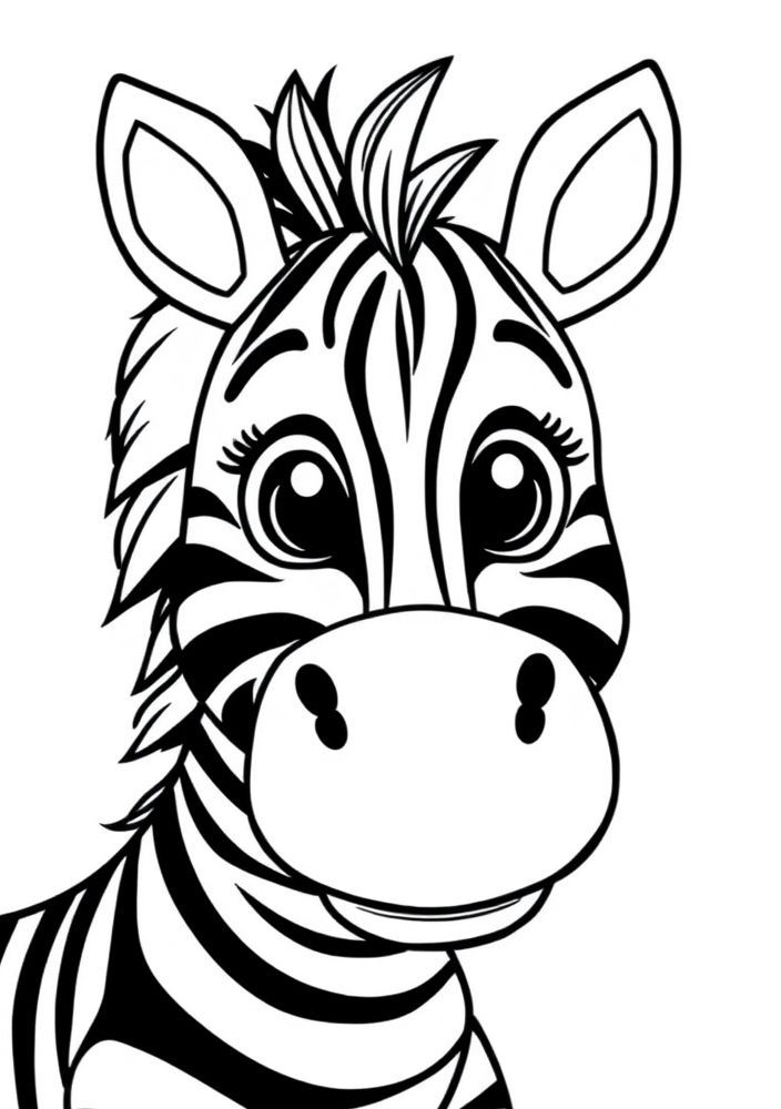 Desenho de Zebra divertida para colorir