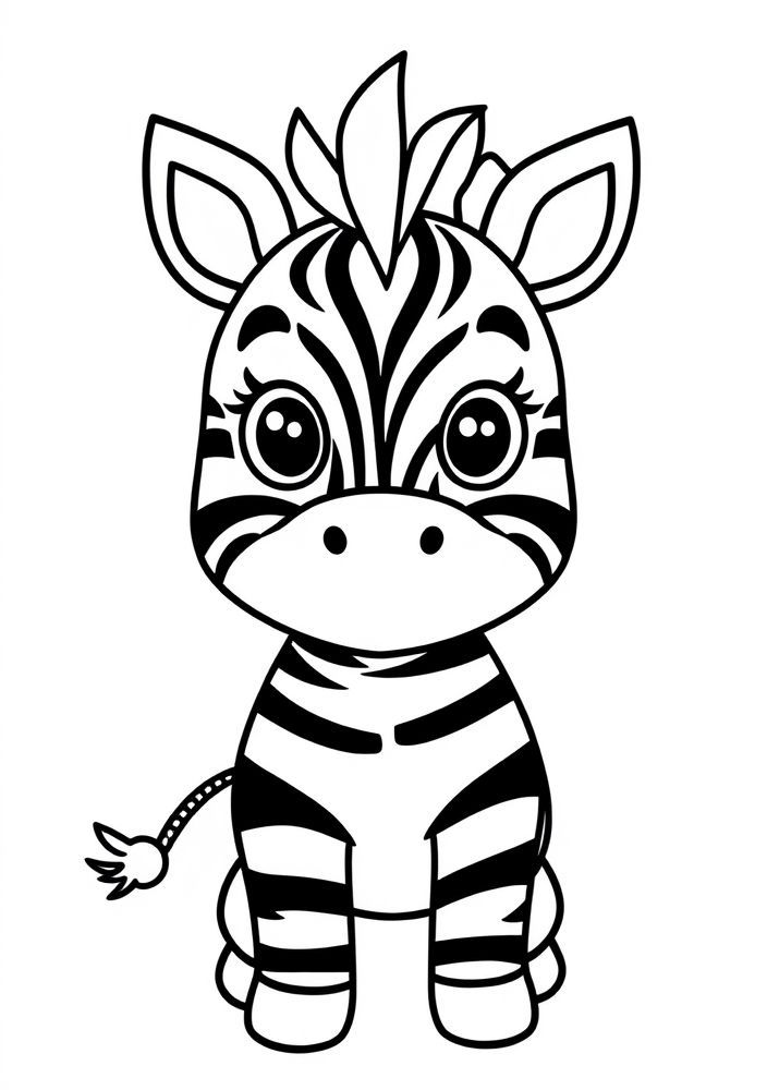 Desenho de Zebra feliz para colorir