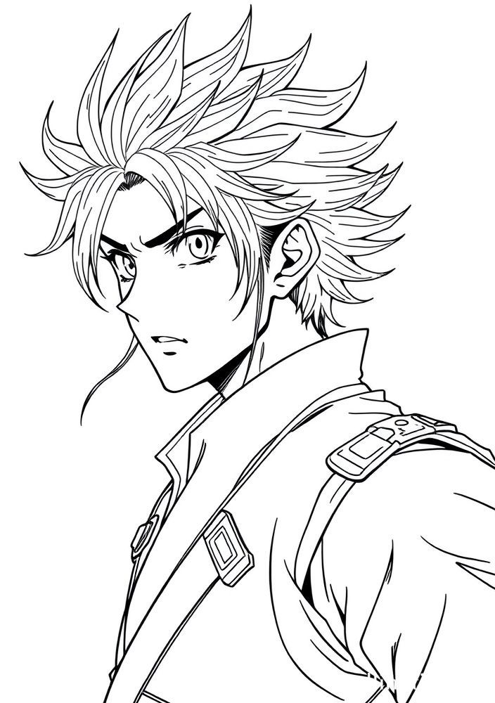 Desenho de Zenitsu Agatsuma em ação para colorir