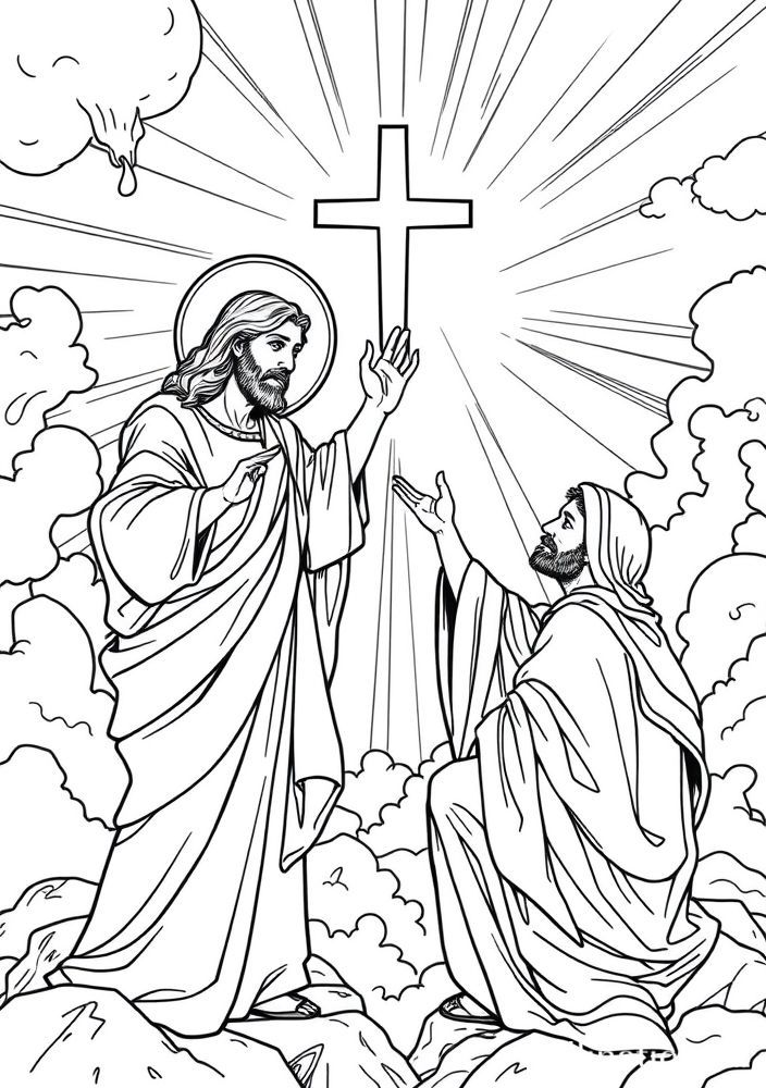 Desenho de a Transfiguração de Jesus para colorir