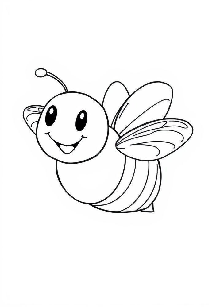 Desenho de abelha feliz para colorir