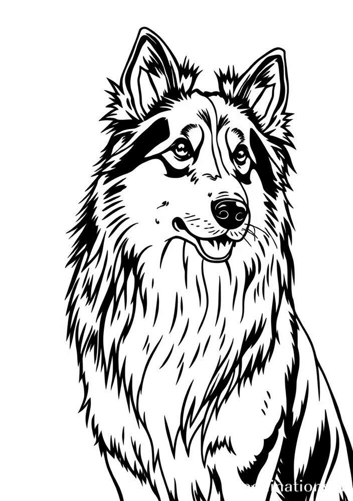 Desenho de border collie inteligente para colorir