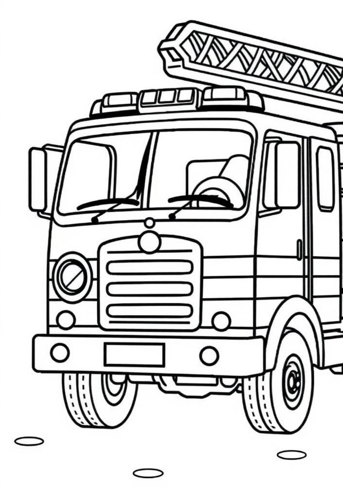 Desenho de caminhão de bombeiros para colorir