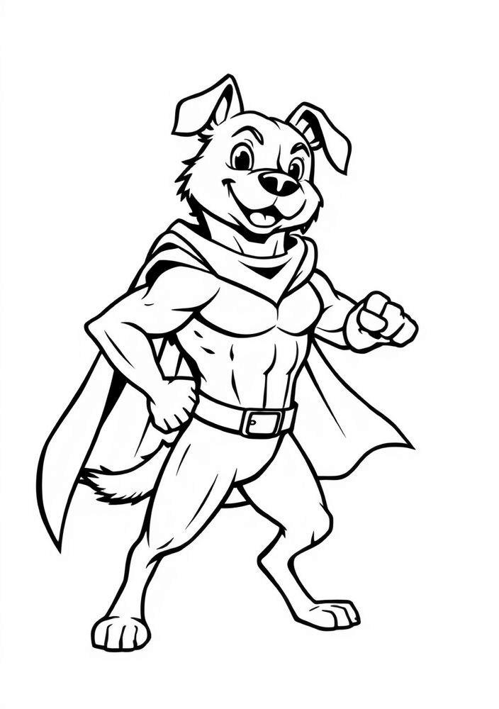 Desenho de cão super-herói para colorir