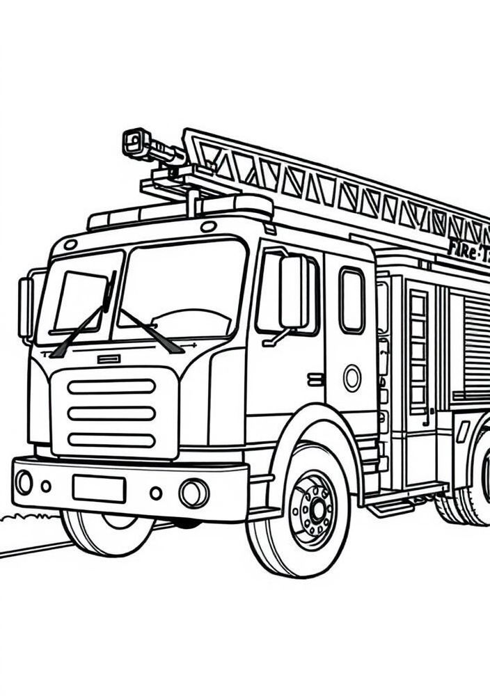 Desenho de carro de bombeiros para colorir