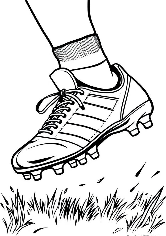 Desenho de chuteira de futebol estilizada para colorir