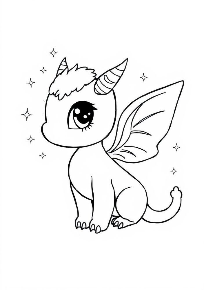 Desenho de criatura mágica para colorir