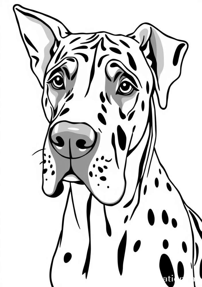 Desenho de dogue alemão gigante para colorir