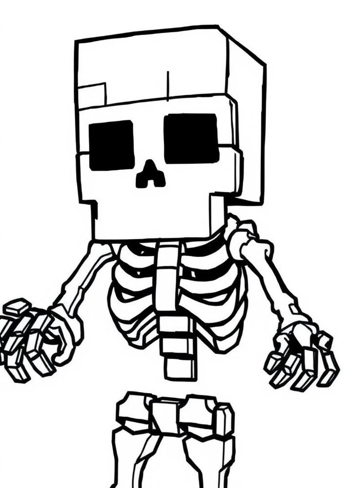 Desenho de esqueleto para colorir