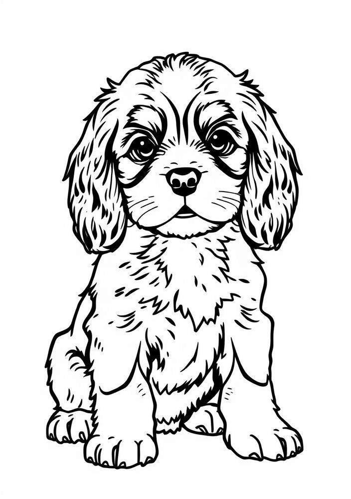 Desenho de filhote de Cocker Spaniel para colorir