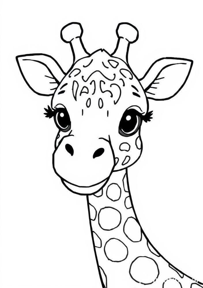 Desenho de girafa brincalhona para colorir