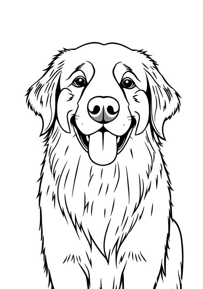 Desenho de golden retriever feliz para colorir