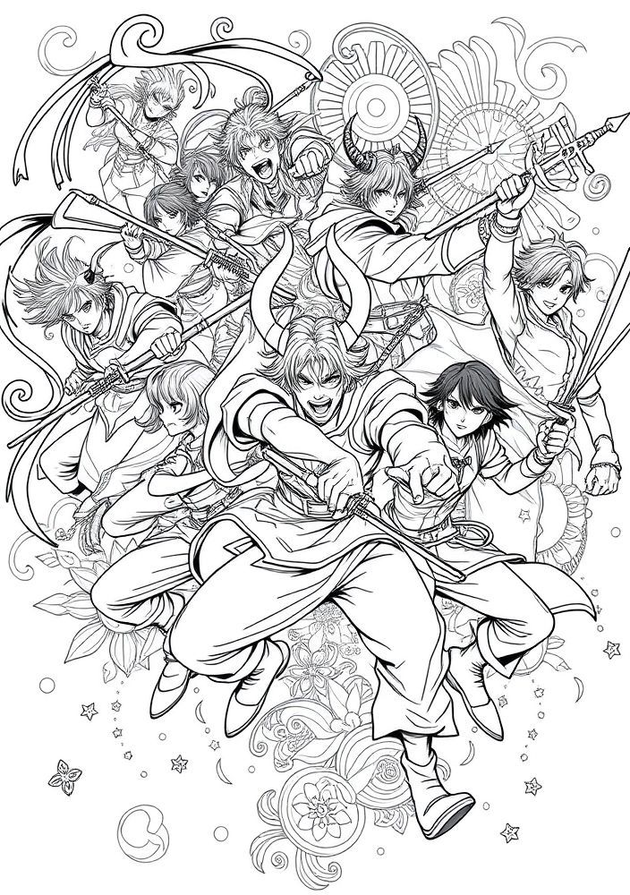 Desenho de mais personagens do Demon Slayer para colorir