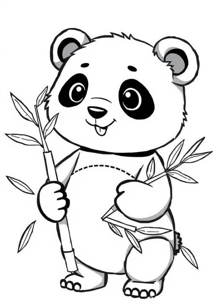 Desenho de panda fofinho para colorir