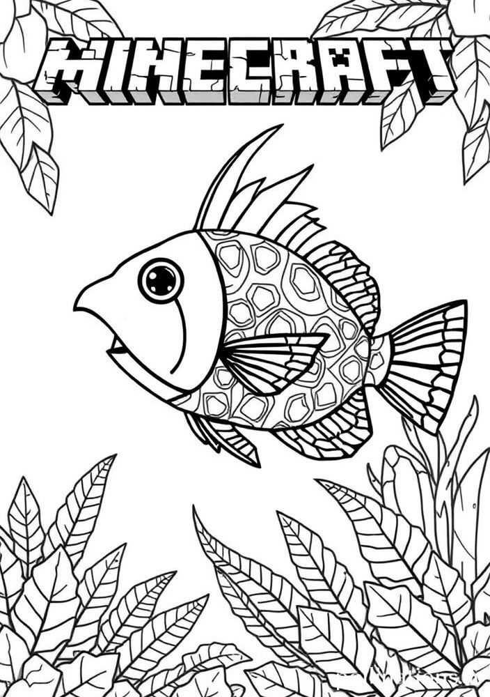 Desenho de peixe tropical para colorir