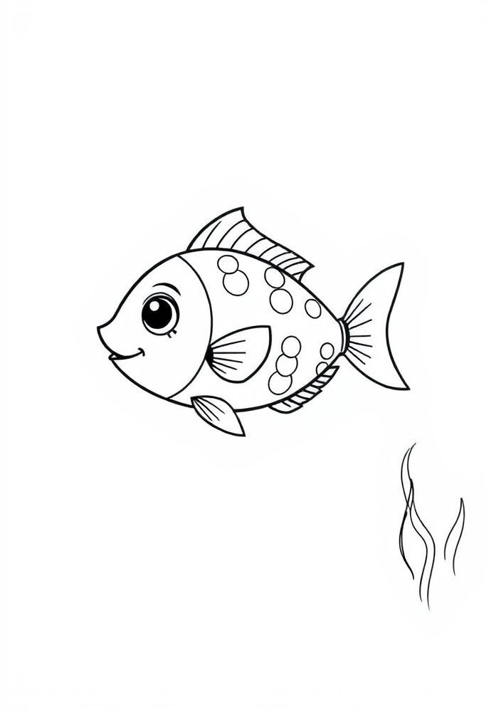 Desenho de peixinho na água para colorir