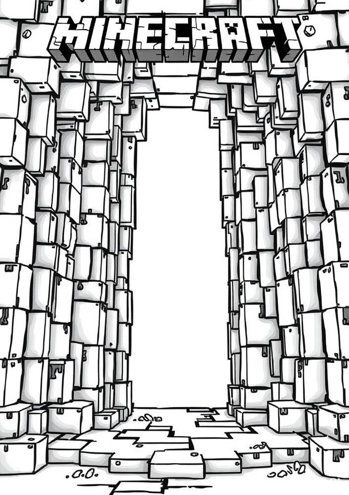 Desenho de portal do Nether para colorir