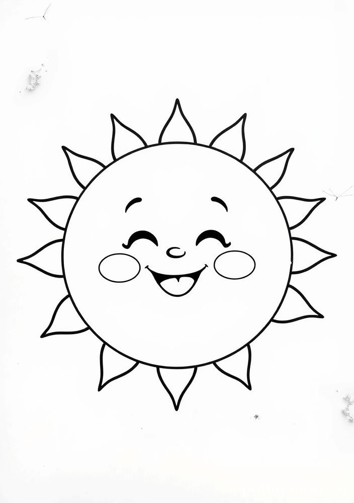 Desenho de sol sorridente para colorir