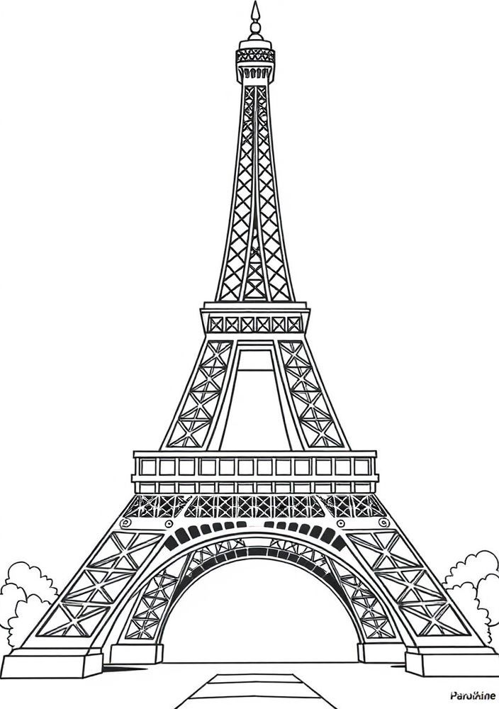 Desenho de torre Eiffel para colorir