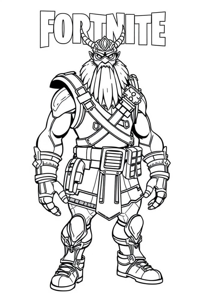 Desenho de um Boss de Fortnite para colorir