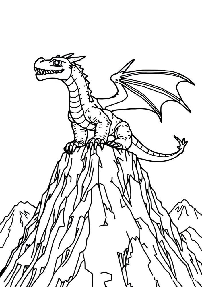 Desenho de um Dragão do Minecraft para colorir