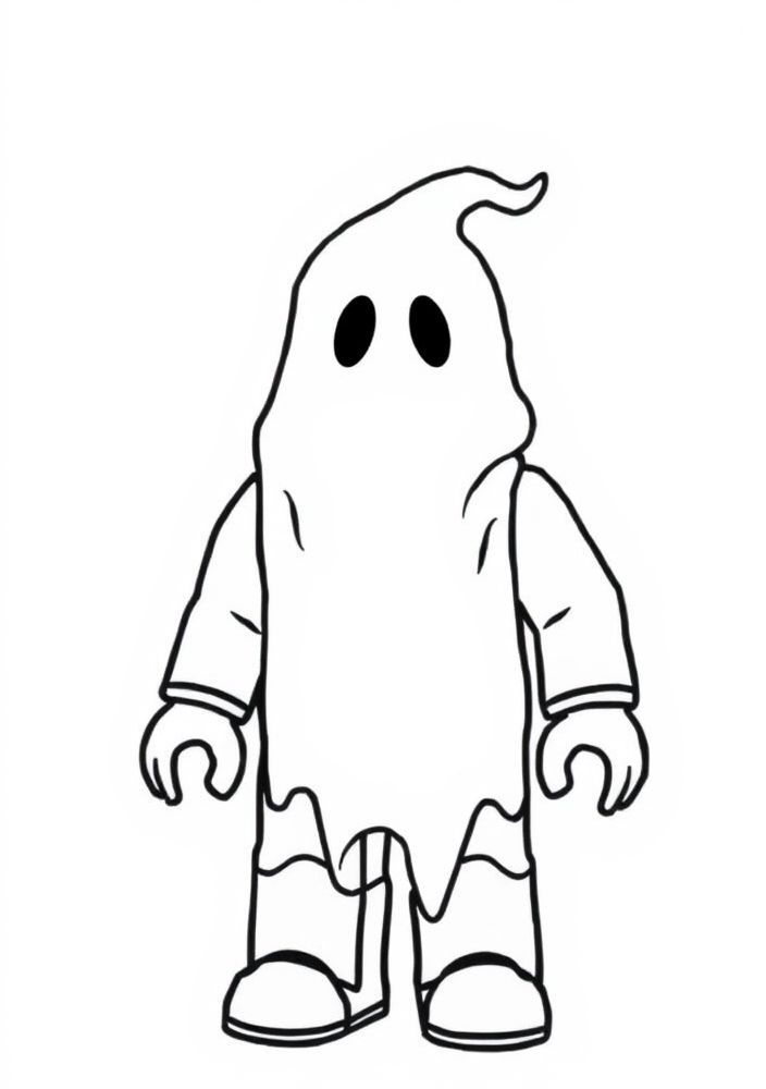 Desenho de um Fantasma Roblox para colorir