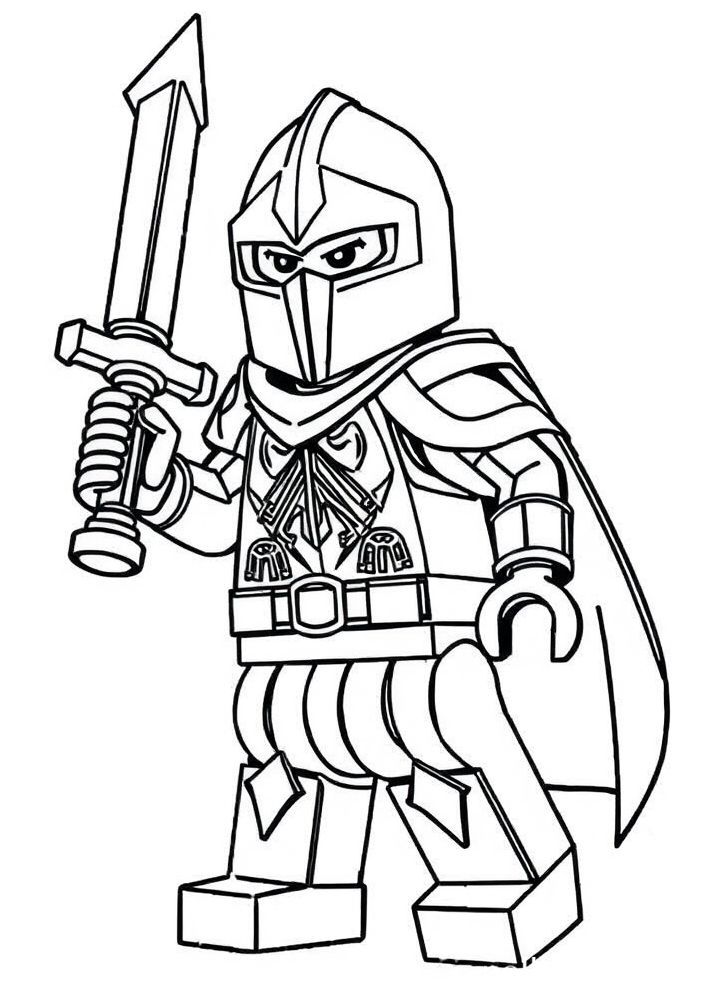 Desenho de um Guerreiro LEGO para colorir