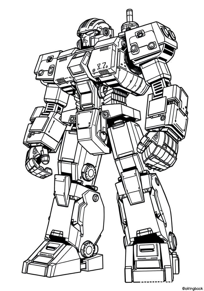 Desenho de um Robô Gigante LEGO para colorir