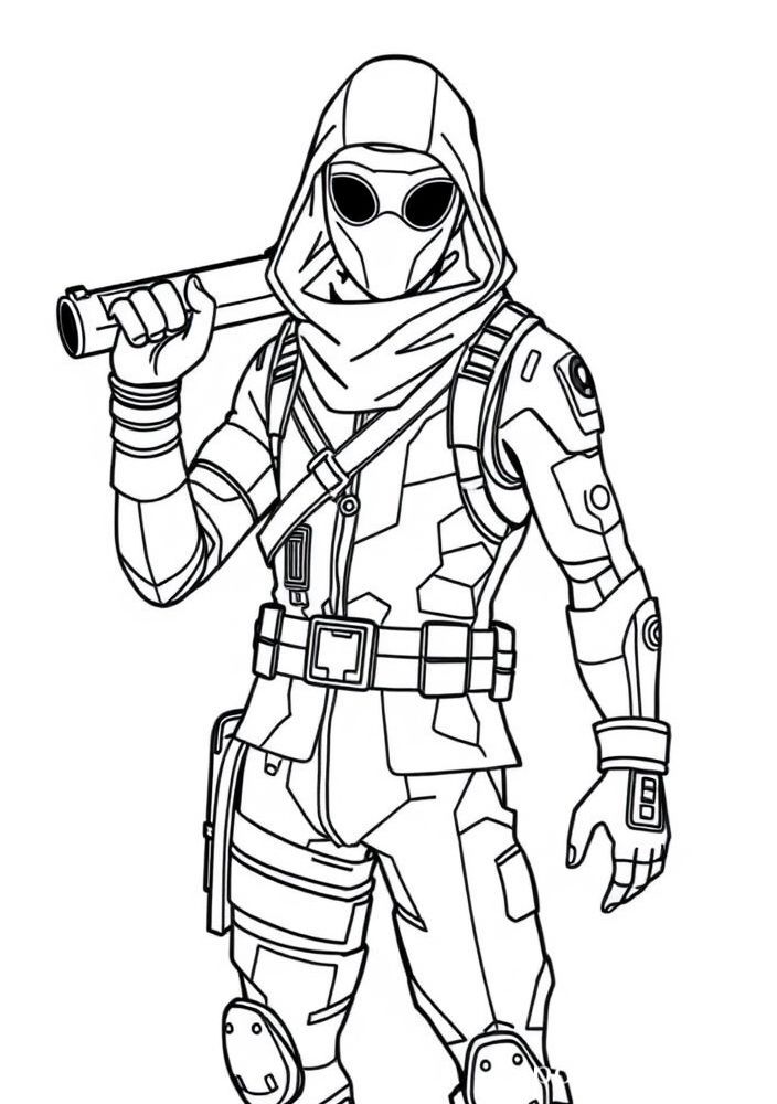 Desenho de um Skins de Fortnite para colorir