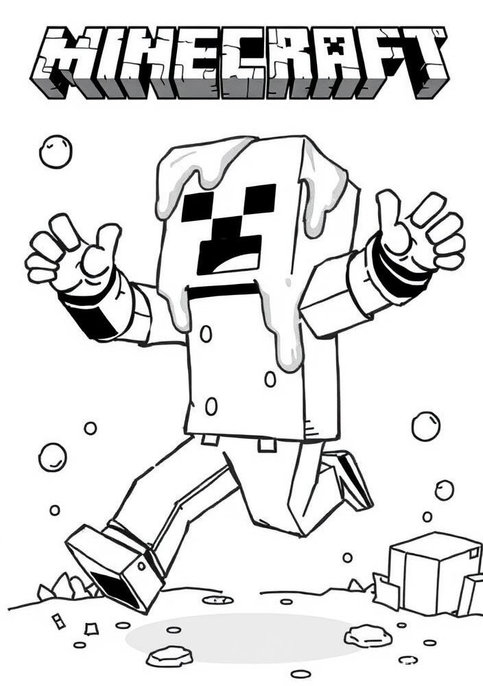 Desenho de um Slime do Minecraft para colorir
