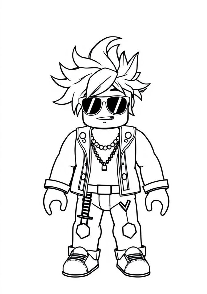 Desenho de um avatar do Roblox para colorir