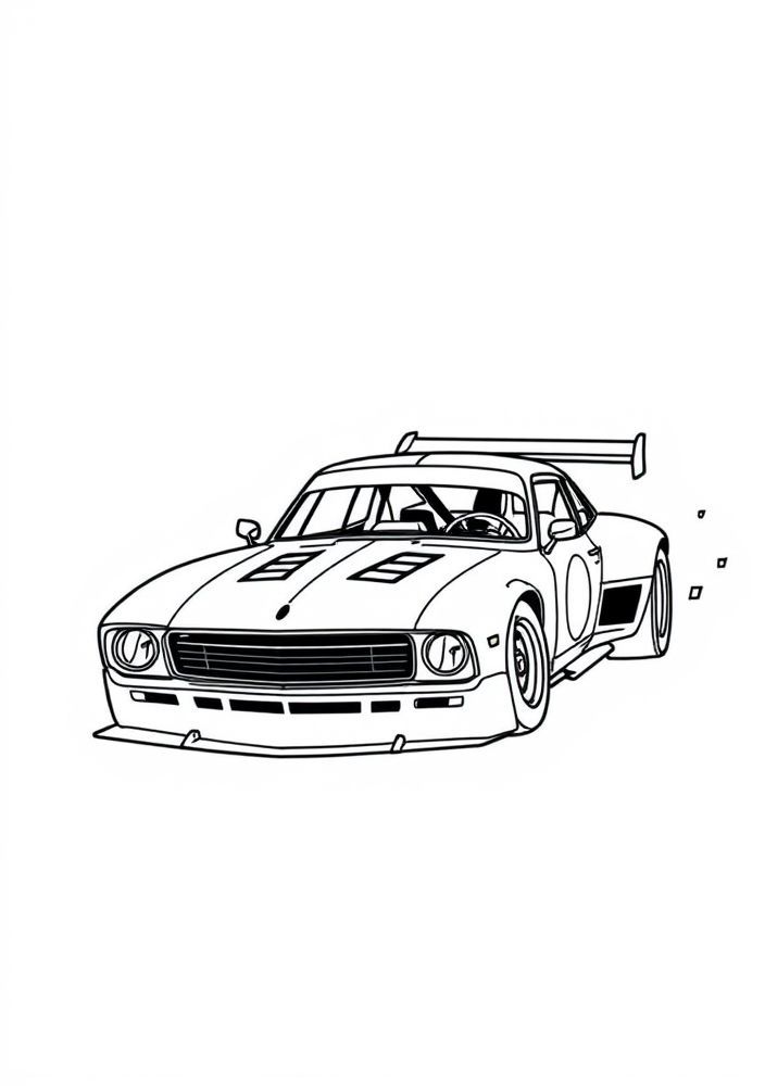 Desenho de um carro de corrida indie para colorir
