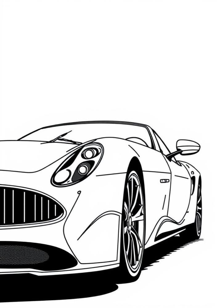 Desenho de um carro de luxo de 'Carros' para colorir