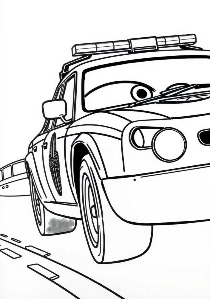 Desenho de um carro de polícia do filme Carros