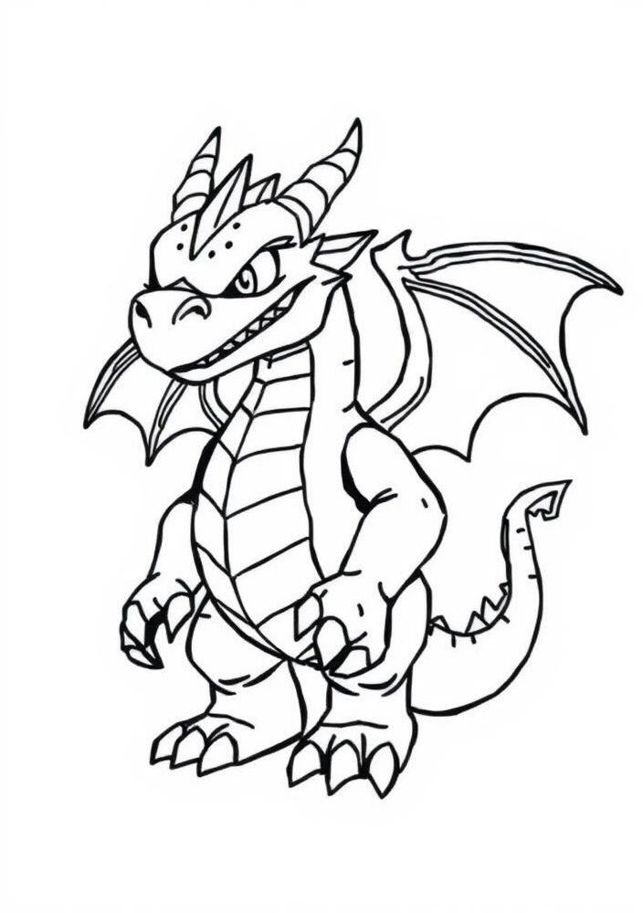 Desenho de um dragão do Roblox para colorir