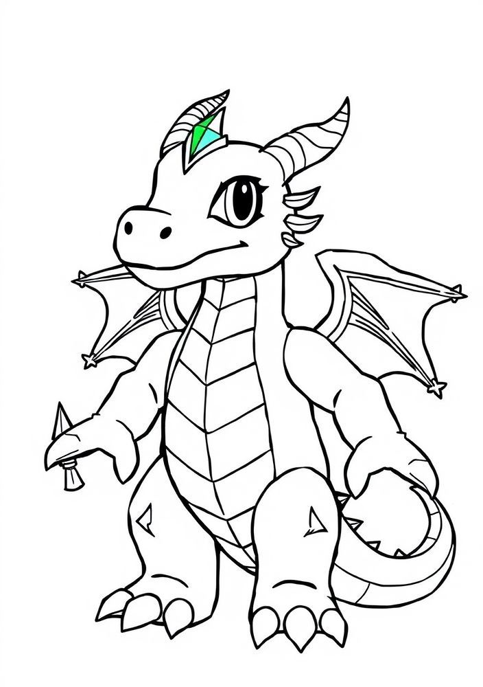 Desenho de um dragão esmeralda do Roblox para colorir