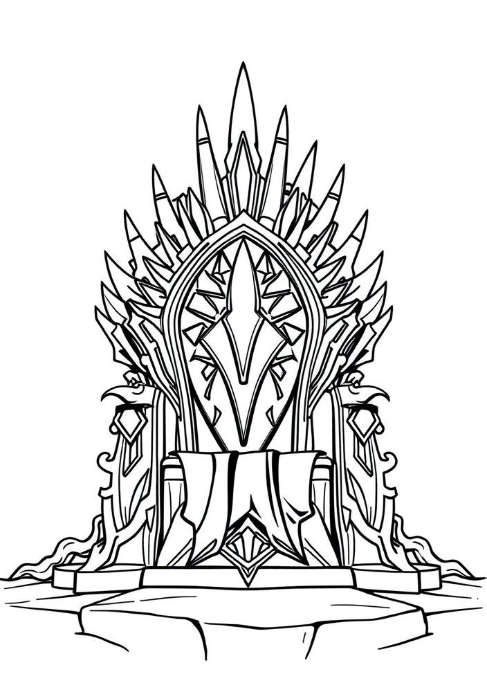 Desenho de um trono de Fortnite para colorir
