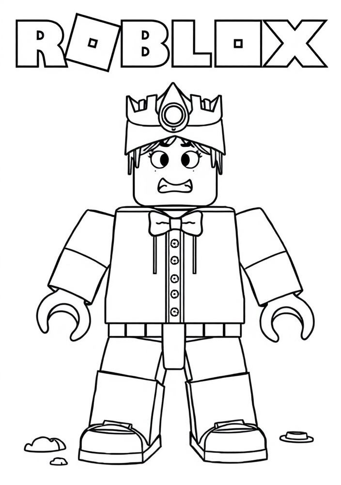 Desenho de um tutorial de construção no Roblox para colorir