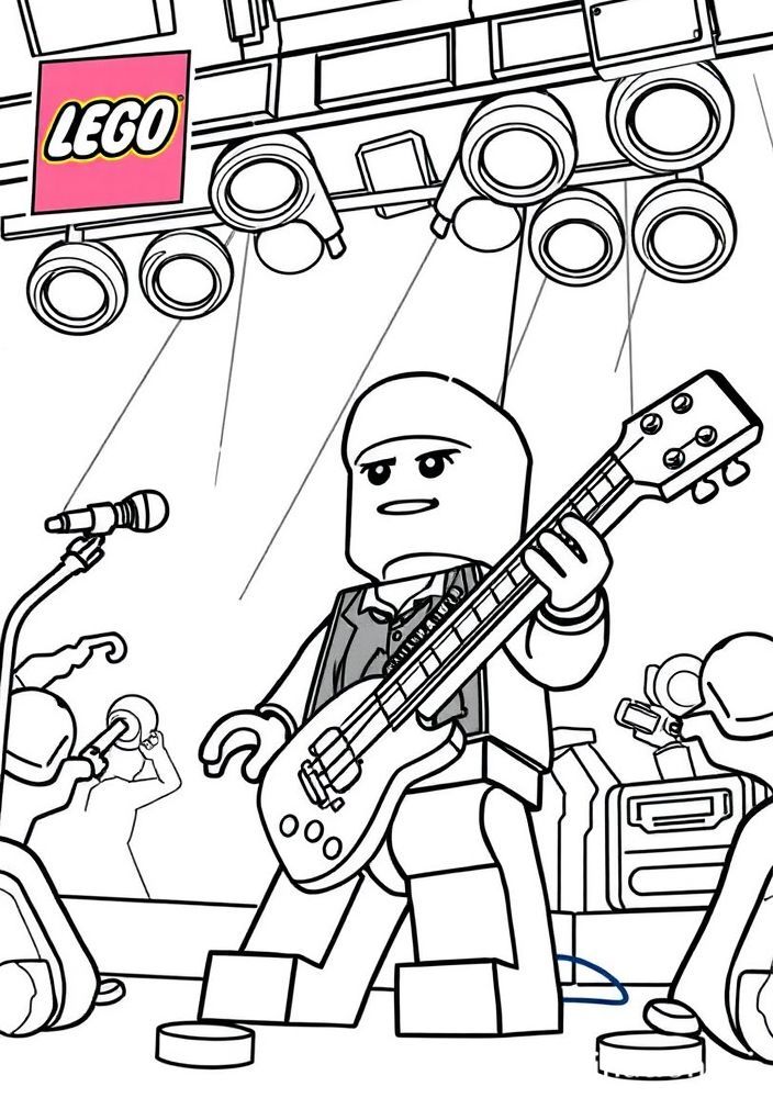 Desenho de uma Estrela do Rock LEGO para colorir