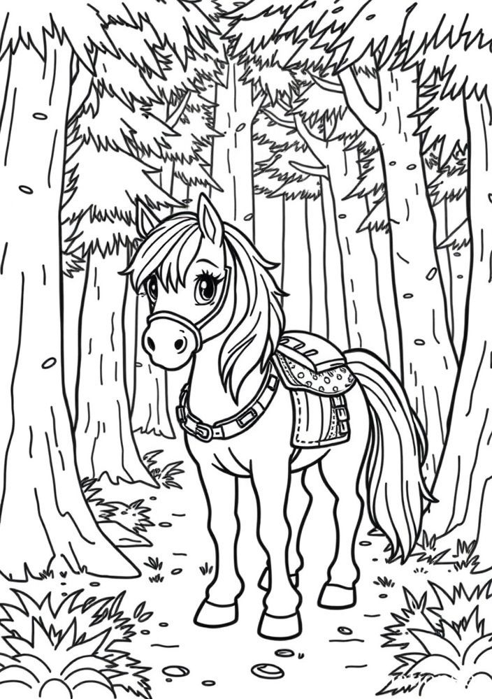 Desenho de uma Pônei Aventureira para colorir