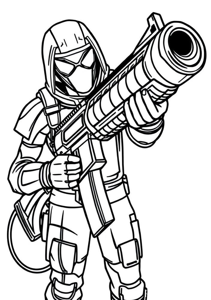 Desenho de uma arma de Fortnite para colorir