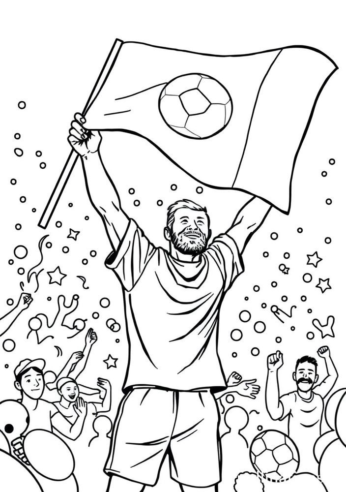 Desenho de uma bandeira de torcida para colorir