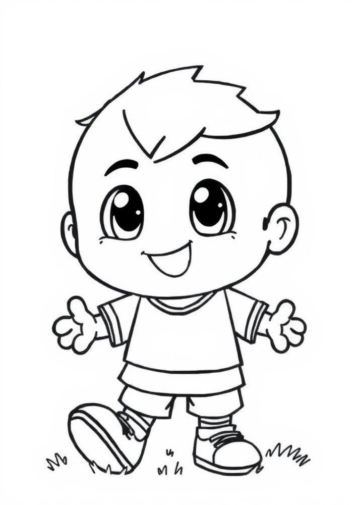 Desenho de uma mascote de futebol adorável para colorir