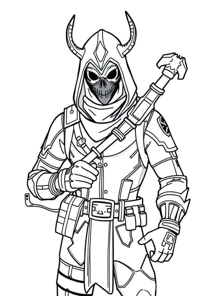 Desenho de uma skin épica de Fortnite para colorir