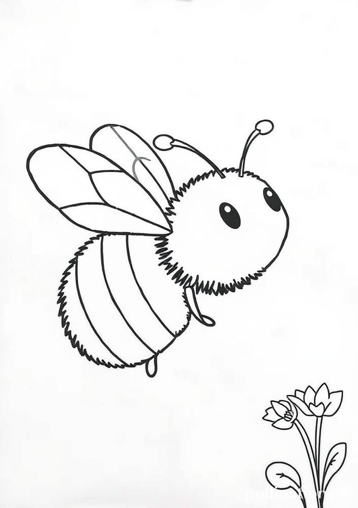 Desenho do Abelha e um arco-íris para colorir